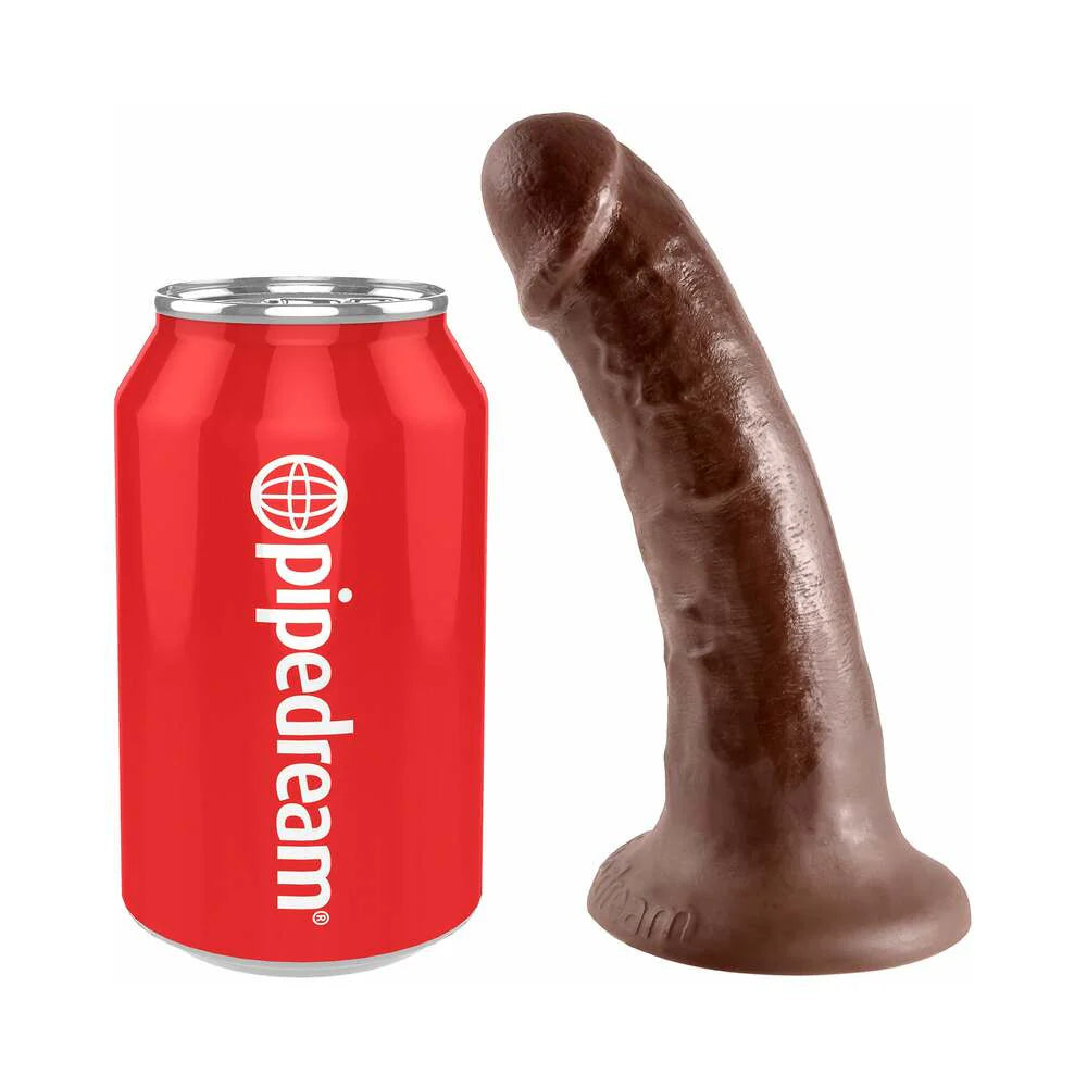King Cock 6 in. Cock Realistic Dildo With Suction Cup Brown