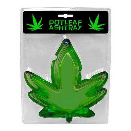 Pot Leaf Ashtray Green