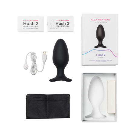 Lovense Hush 2 Bluetooth Remote-Controlled Vibrating Butt Plug L 2.25 in.